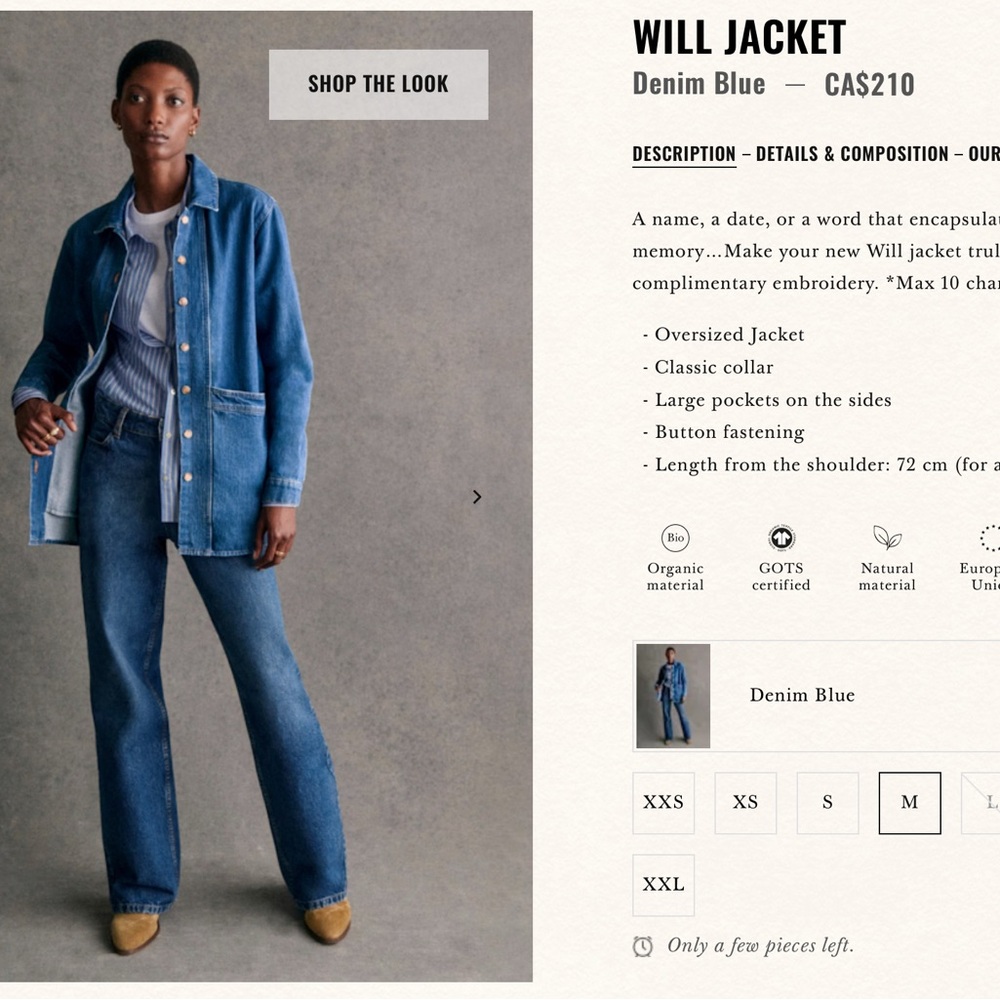 Will Jacket in Denim Blue